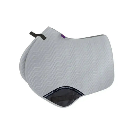 Light gray close contact pad platinum with subtle wavy texture black trim and purple superiour km elite tag