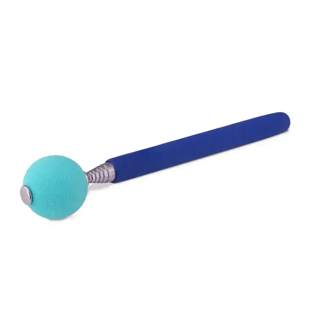 Coachi target stick with blue foam handle teal sphere and silver accent designed for dog training telescopic design