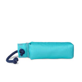 Teal fabric coachi training dummy umbrella with navy blue rope handle and toggle for classic retrieval and long distance throwing