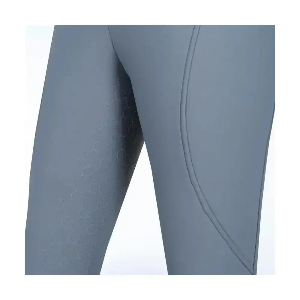 Gray coldstream balmore thermal riding tights with subtle hex texture and brushed fleece riding comfort
