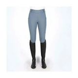 Light blue coldstream balmore thermal riding tights with sleek fit and subtle side seams made from brushed fleece riding fabric