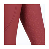 Red coldstream balmore thermal riding tights in brushed fleece with subtle hex pattern for winter riding comfort