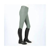 Light gray coldstream balmore thermal riding tights with sleek fit and brushed fleece riding fabric details