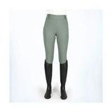 A pair of sage green coldstream balmore thermal riding tights with high waist and brushed fleece for warmth