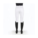 White coldstream balmore thermal riding tights with smooth brushed fleece material and black knee-high boots