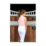 Pink coldstream cranshaws sleeveless base layer vest shown from back with subtle logo perfect for equestrian use