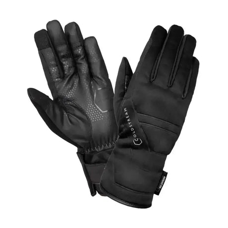 Black coldstream duns stormguard gloves with water repellent softshell, reinforced fingertips, and palm perforations
