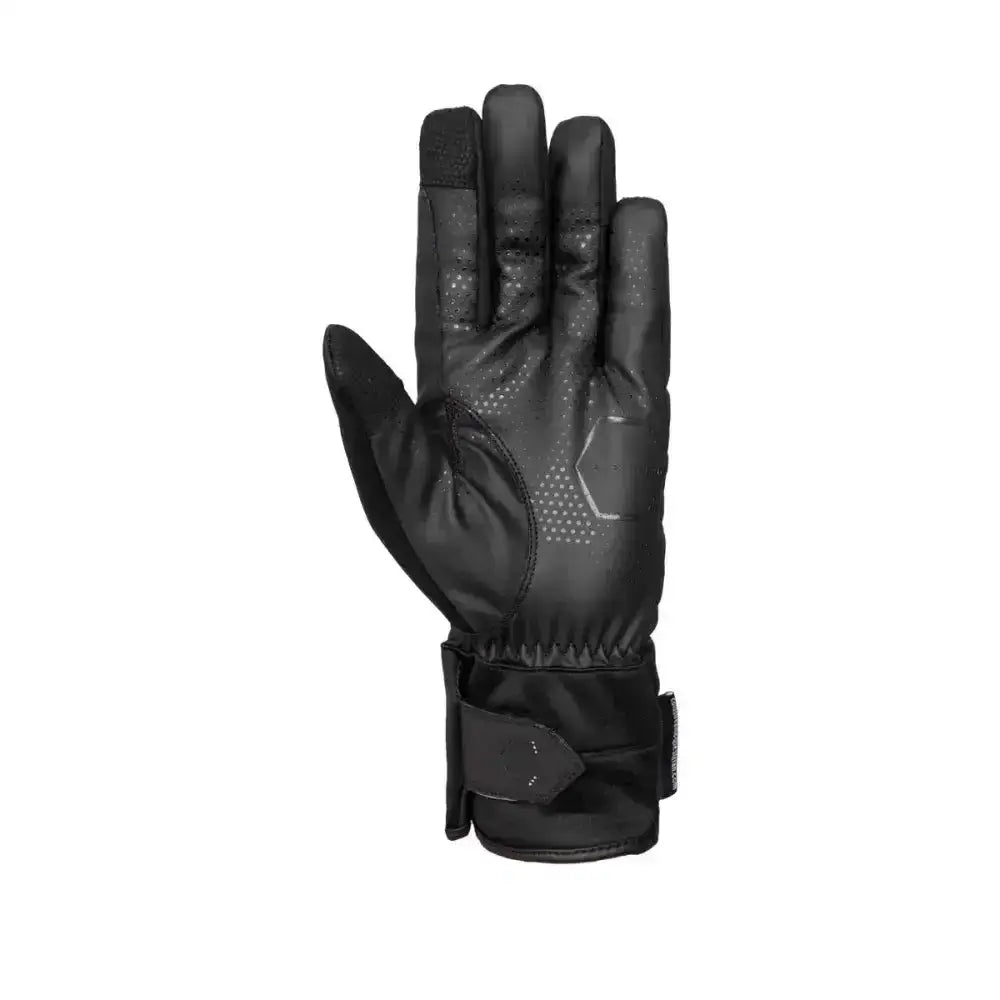 Black coldstream duns stormguard motorcycle glove with textured grip panels and adjustable wrist strap