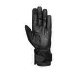 Black coldstream duns stormguard motorcycle glove with textured grip panels and adjustable wrist strap