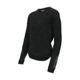 Black coldstream foulden sweater with technical raised hexagonal knit and subtle white perforated sleeve detailing