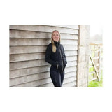 Black quilted coldstream linton lightweight jacket with zipper details perfect for cool weather layering