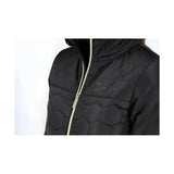 Black quilted coldstream linton lightweight jacket with honeycomb pattern and gold-tone zipper for cool days