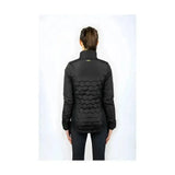 Black quilted puffer jacket with honeycomb pattern on back in coldstream linton lightweight jacket black style