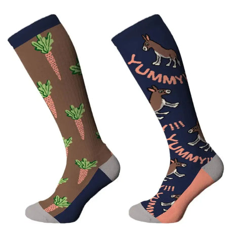 Comodo Novelty Fun Junior Socks Donkey Carrots Junior 35 - 38 Riding Socks