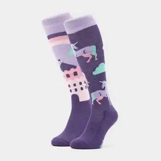 Comodo Purple Unicorn Novelty Odd Socks 39-42 Purple Unicorn Riding Socks Barnstaple Equestrian Supplies