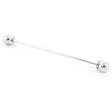 Silver competition collar pin bar with polished spherical ends and sleek slender rod, a stylish accessory for riding ties
