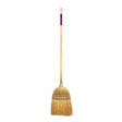 Corn broom with firm favourite natural golden bristles and purple grip perfect for barn users and cleanup tasks