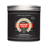 Black cylindrical tin of carr and day and martin cornucrescine hoof balm daily hoof moisturiser with silver lid