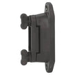 Black plastic corral corner distance insulator with conductive rubber pads and bone shaped knobs for fencing use