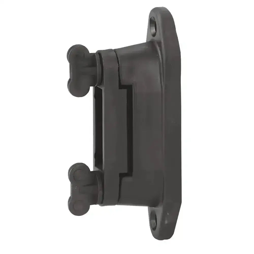 Black plastic corral corner distance insulator with conductive rubber pads and bone shaped knobs for fencing use