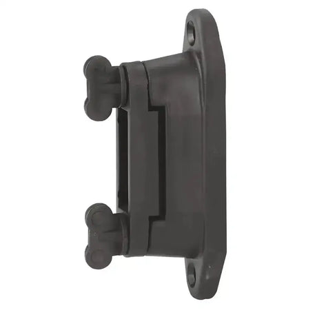 Black plastic corral corner distance insulator with conductive rubber pads and bone shaped knobs for fencing use