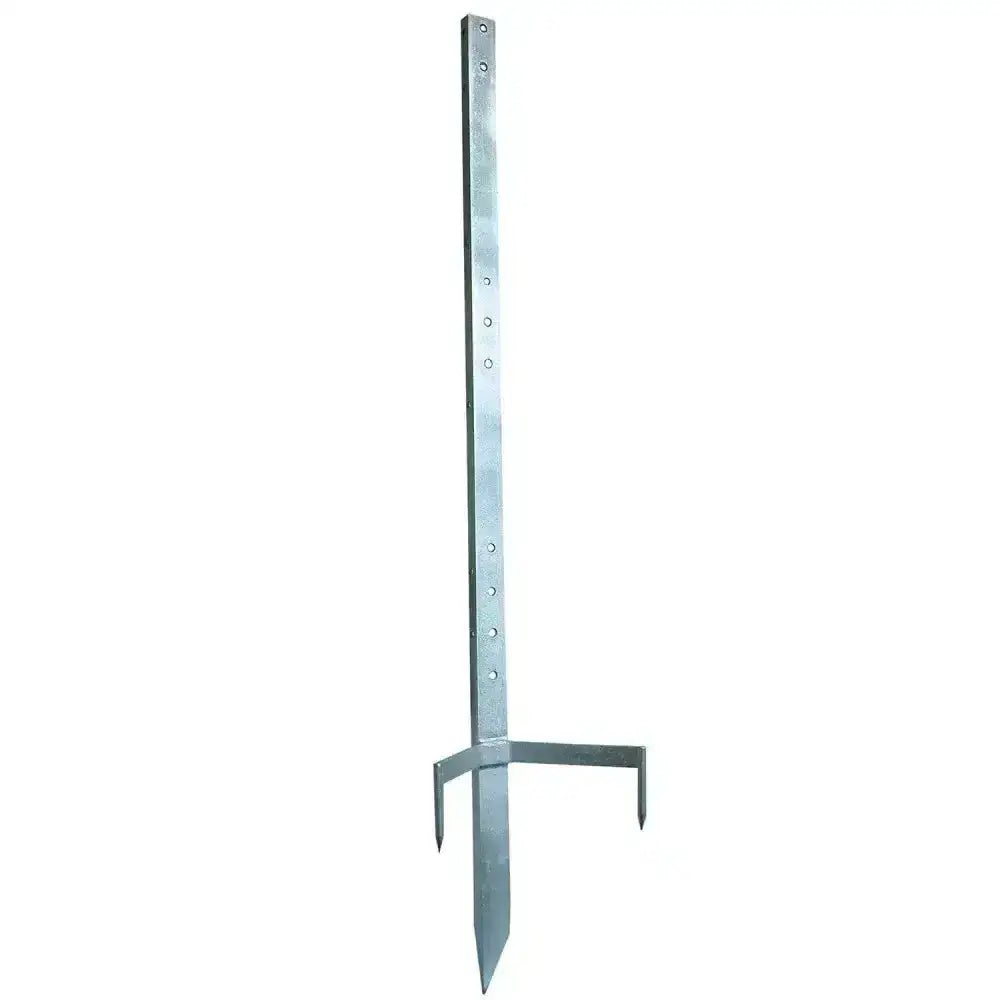 Corral multi post galvanized iron post with pointed bottom and three prongs for secure ground anchoring and pre-drilled holes