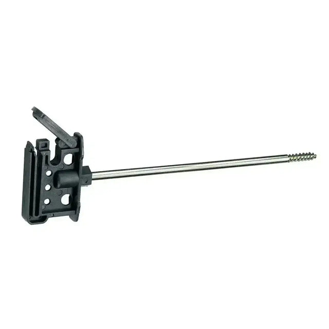 Black plastic handle screwdriver with metallic shaft and threaded tip for corral offset tape live wires insulator use