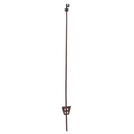 Black heavy duty tread-in corral oval steel garden flagpole with spring steel triangular base and decorative top