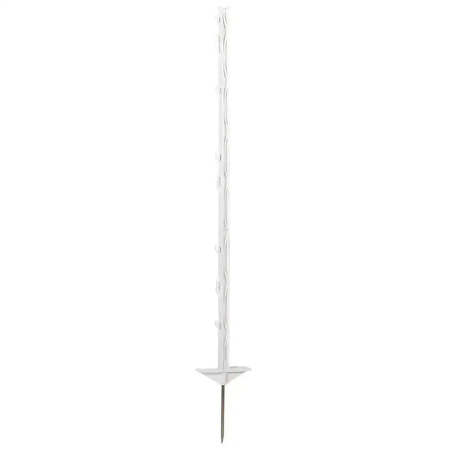 White corral plastic post double step-in with twisted design and steel point for garden use 125cm tall