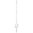 White plastic corral plastic stirrup post with d-shaped handle and multiple hooks for easy setup