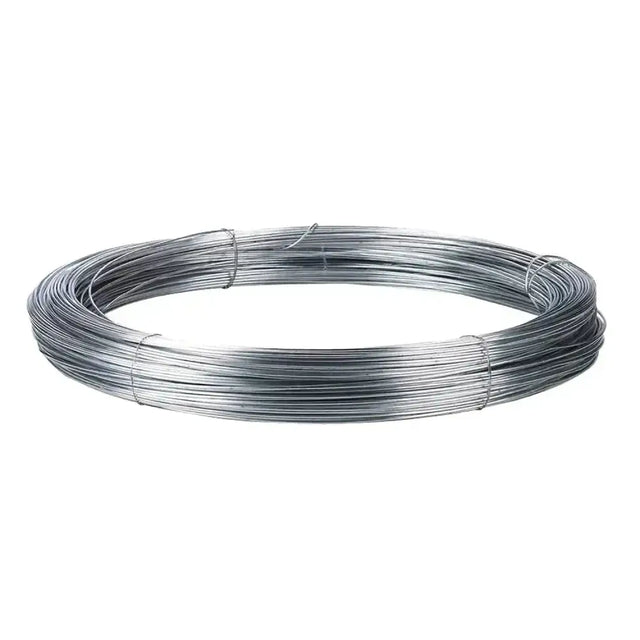 Coiled corral steel wire galvanised in silver with metallic texture made for durable fencing use
