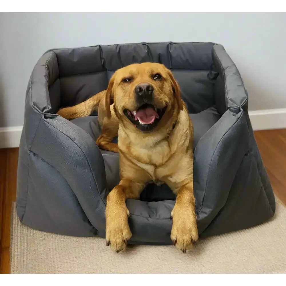 Country Dog Heavy Duty Rectangular High Sided Waterproof Dog Beds Medium L57cm X W47cm X H24cm Grey Dog Beds