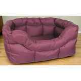 Country Dog Heavy Duty Rectangular High Sided Waterproof Dog Beds Medium L57cm X W47cm X H24cm Burgundy Dog Beds