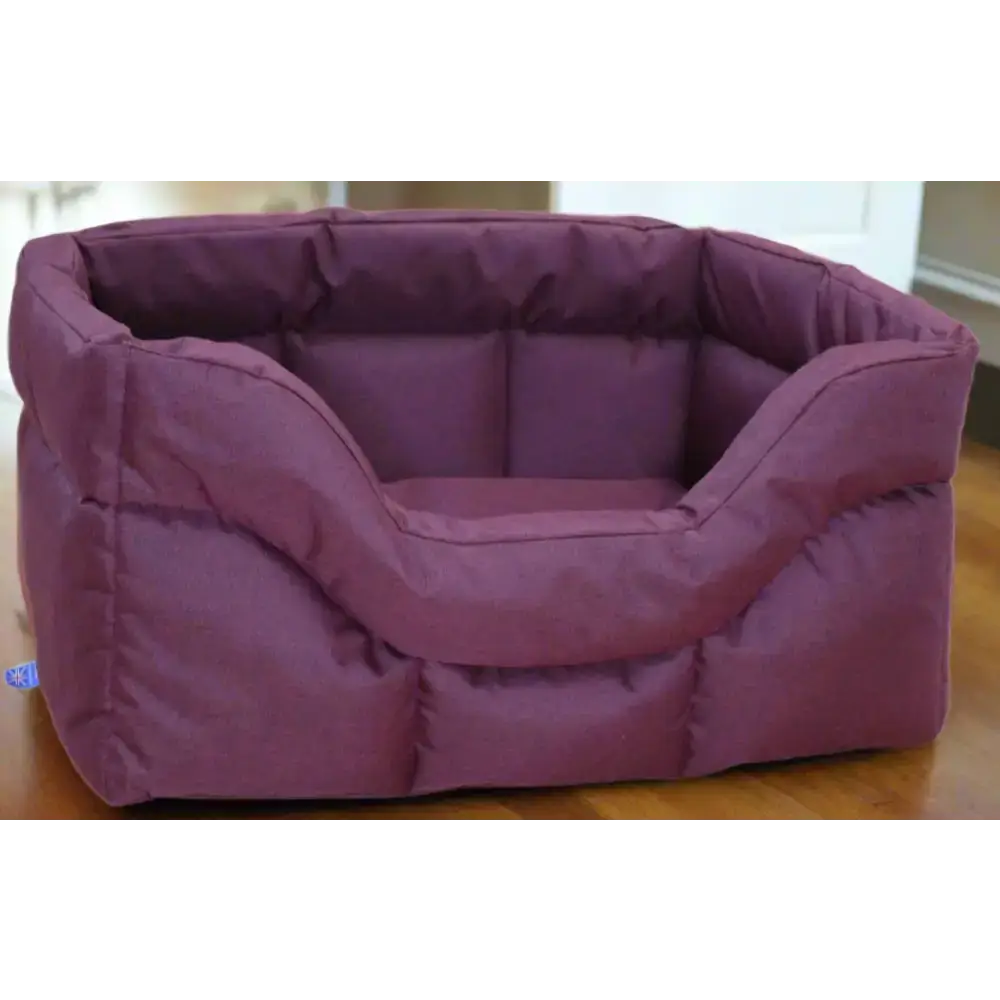 Country Dog Heavy Duty Rectangular High Sided Waterproof Dog Beds Medium L57cm X W47cm X H24cm Red Wine Dog Beds