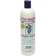 White plastic bottle of cowboy magic detangler with dark purple cap and label featuring cowboy hat for mane and tail shine