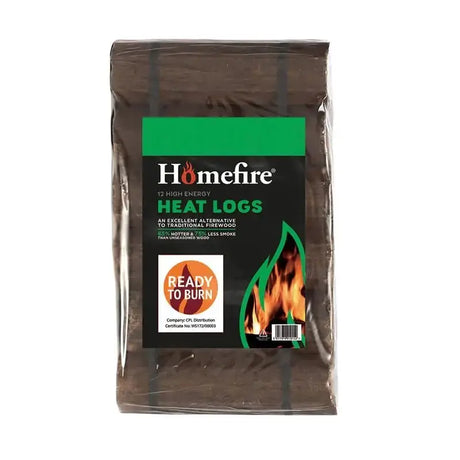 Cpl homefire heatlogs 12 brown compressed high-energy logs ready to burn as eco firewood alternative