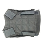 Dark gray tactical wrist strap with reinforced stitching and velcro closures for crafty ponies body protector