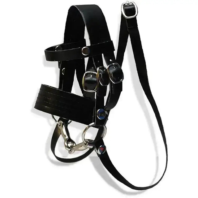 Black leather crafty ponies bridle toy pony bridle with silver metal buckles and hardware for ponies bridle toy use