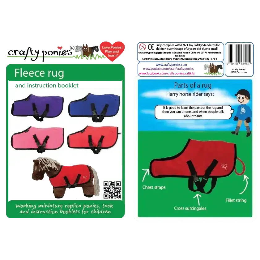 Crafty Ponies Fleece Rugs Red Toy Pony