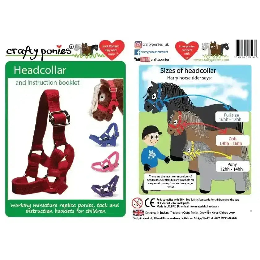 Red fabric crafty ponies headcollars with metal buckle for miniature ponies toy pony headcollars use
