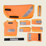 Bright orange crafty ponies hi viz pet safety gear set with reflective strips including vest and straps for visibility