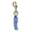 Blue and white braided rope keychain with gold clasp from crafty ponies lead ropes for ponies lead ropes use