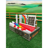 Gray plastic crafty ponies toy truck carrying colorful craft materials for the crafty ponies show jumping set