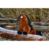 Crafty ponies soft toy pony bay features a plush brown toy pony with black mane hooves and a white circular eye