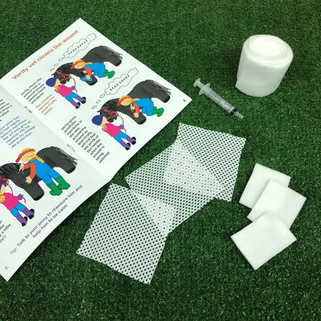White perforated mesh bandage pads in crafty ponies vet suture kit for ponies vet suture by harry horse rider