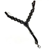 Black leather horse halter with scalloped edges and silver studs in crafty ponies western tack starter set