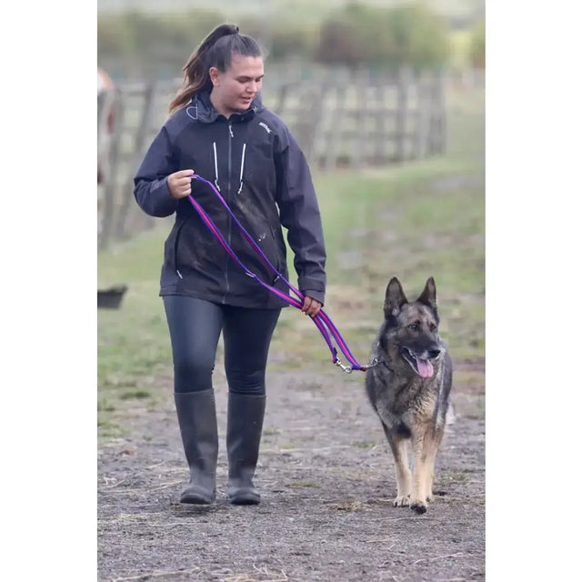 Purple cushion web double ended training lead with air-web double hook for german shepherd dogs