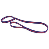 Navy blue and red striped cushion web slip lead with metal clasp and 25cm loop handle for easy control
