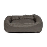 A plush dark gray rectangular danish design anti-bac snuggle bed green with soft cushioned interior and sturdy fabric exterior