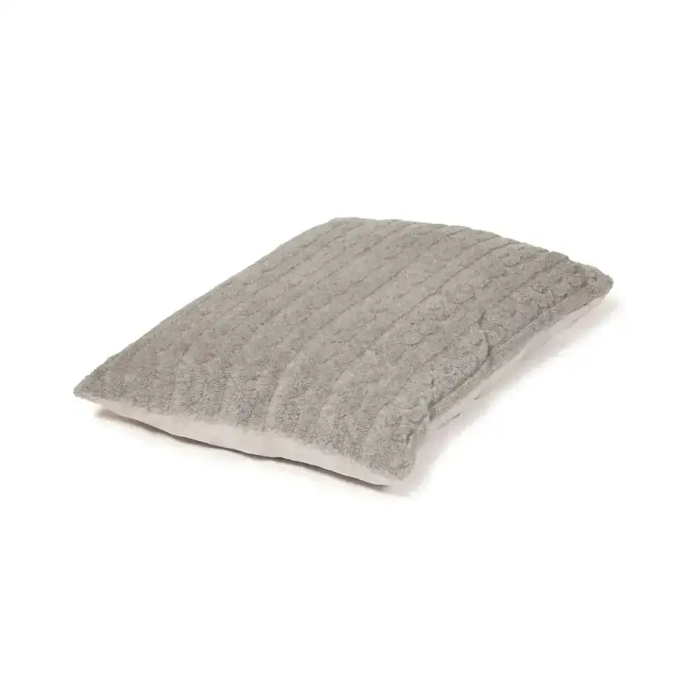 Gray textured throw pillow with plush fabric and ribbed pattern in danish design bobble deluxe deep duvet dog bed